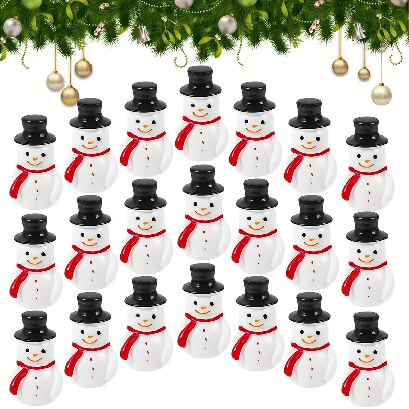 

20pcs Mini Resin Snowman Ornaments For Christmas - Tree, Home & Party Decorations, Outdoor Christmas Decorations