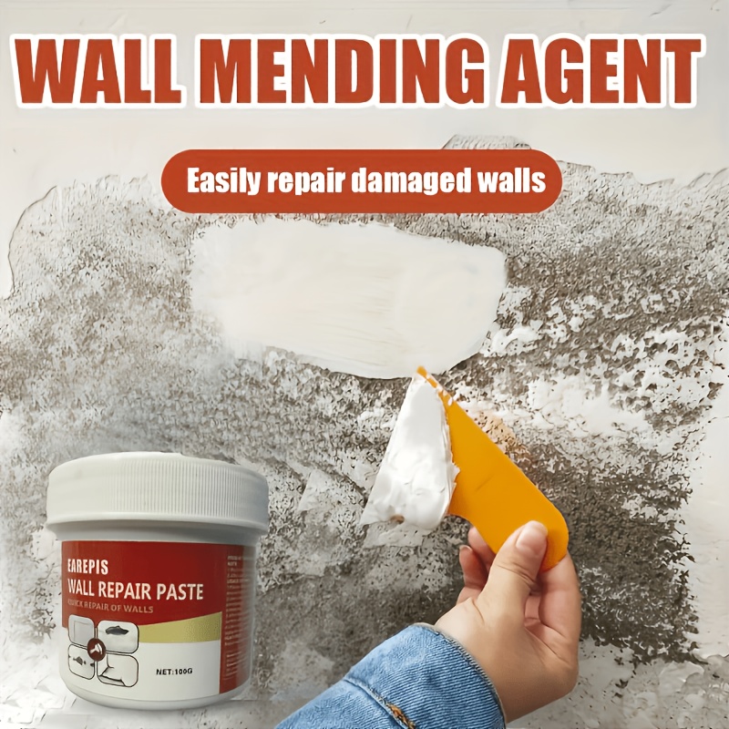Kit de masilla para pared de 100G para renovación del hogar, sin necesidad de experiencia, fácil aplicación y lijado para restaurar la suavidad de la pared, impermeable y resistente a las grietas, construcción conveniente