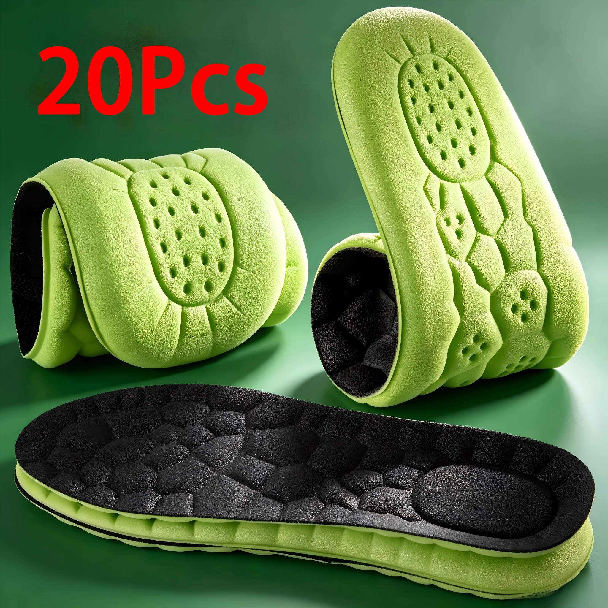 20pcs of Shock-absorbing, Comfortable and Breathable Insoles, Sports Shoe Insoles, Comfortable Insoles, Men's and Women's Insoles, Running Accessories, 4 Colors to Choose From