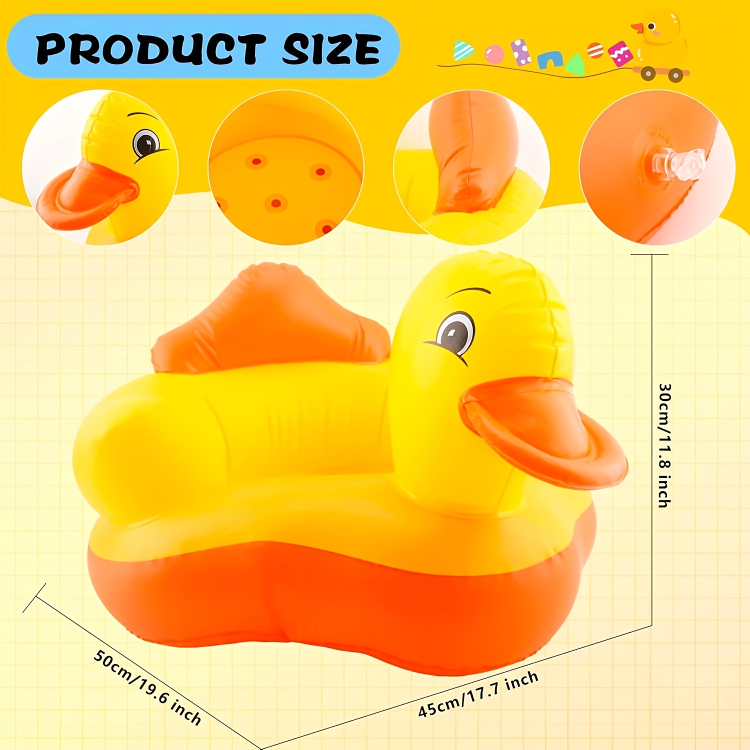   yellow duck inflatable   seat   3 month     ideal for   learning details 2