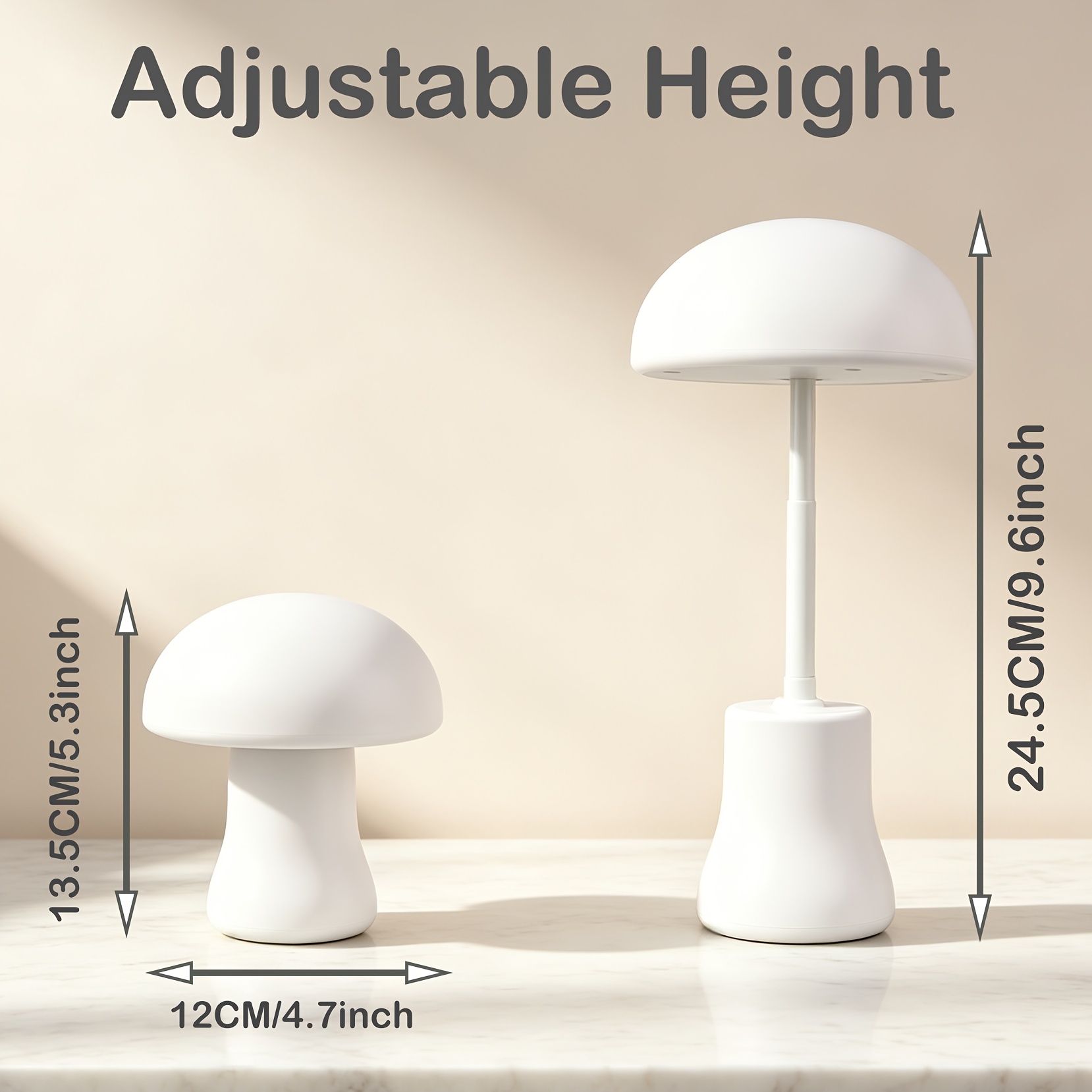 Mushroom Adjustable Desk Lamp, LED Touch Control Night Light