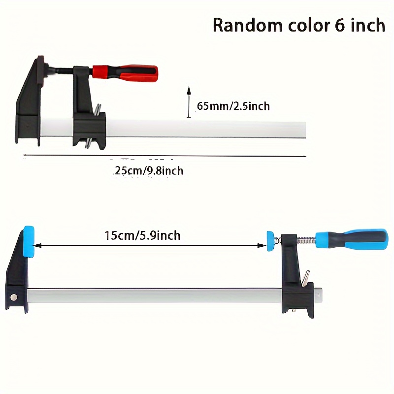 Image of 6/12-inch Light-duty Drop Bar Clamps, Throat Depth 2.5 Inches, Adjustable F Clamps For Welding, Woodworking, Metal Working, And Crafts