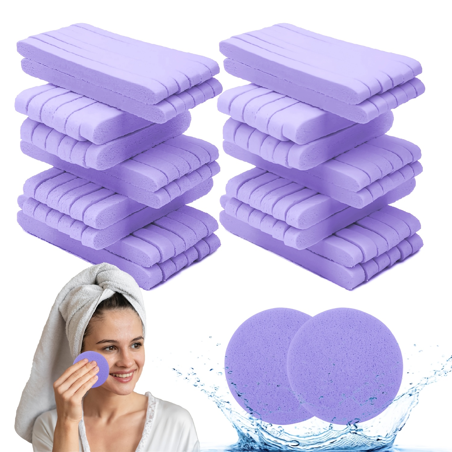 TEMU 36 pz Spugne Compressate per Lavare il , Spugne Cosmetiche Naturali in Cellulosa per Spa per della Pelle , Detergenza , Maschera Esfoliante,