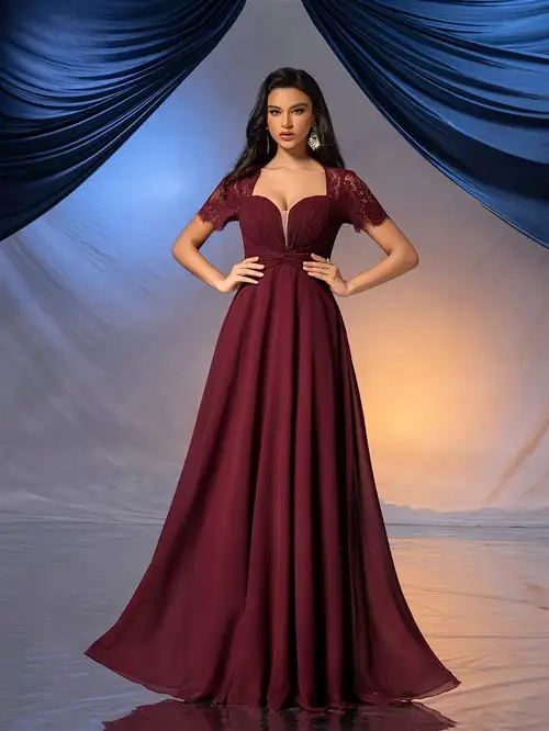 burgundy dress australia Tina Holly Couture TW030 Burgundy Gala A Line Formal Dress Burgundy / 6 AUS
