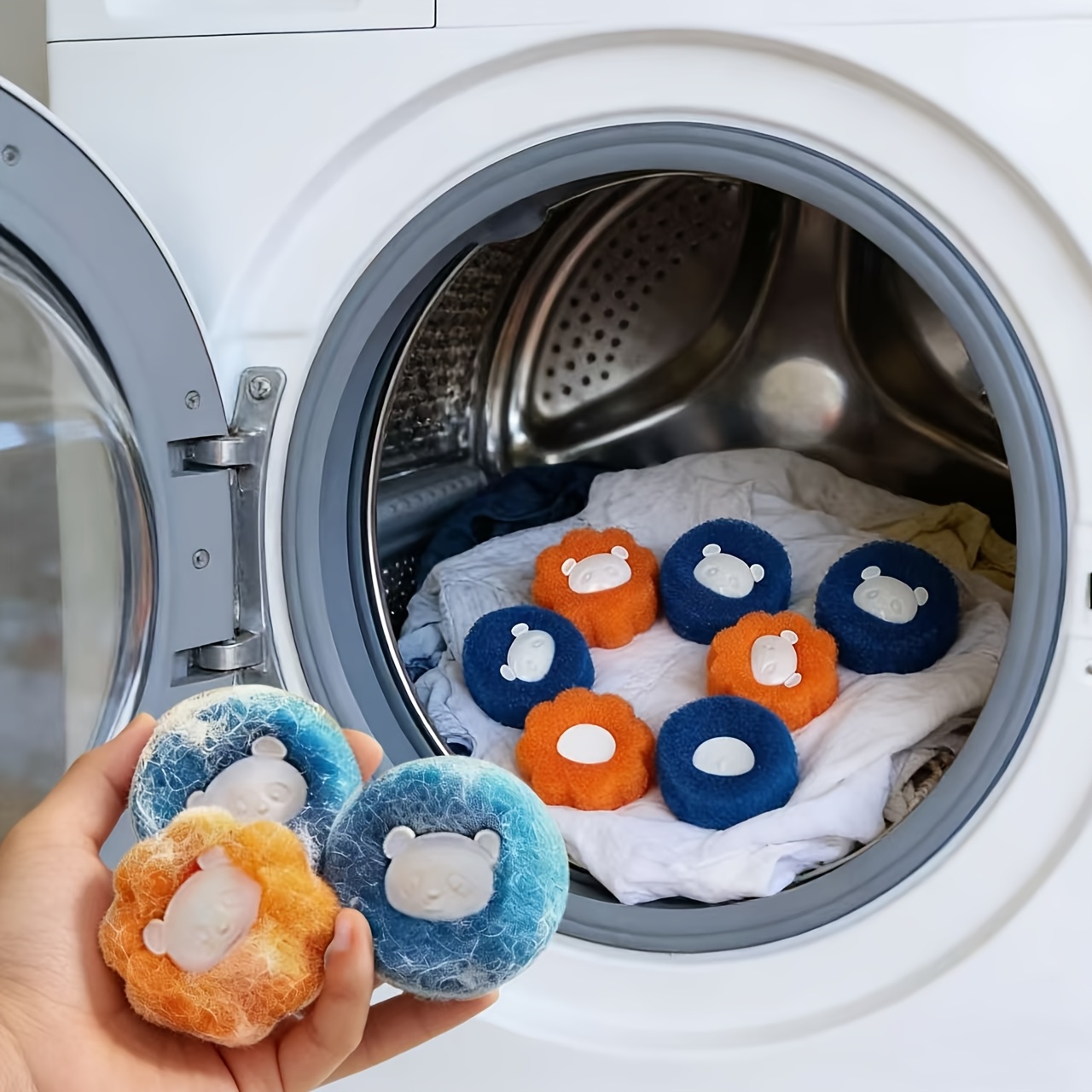 9 pezzi di palline   per   di animali domestici di   casuale, filtri   e asciugatrice non elettrici, palline riutilizzabili per la pulizia della lavanderia con tecnologia anti-intasamento, dispositivo sicuro per   le lavatrici/asciugatrici - previene efficacemente i filamenti, i capelli