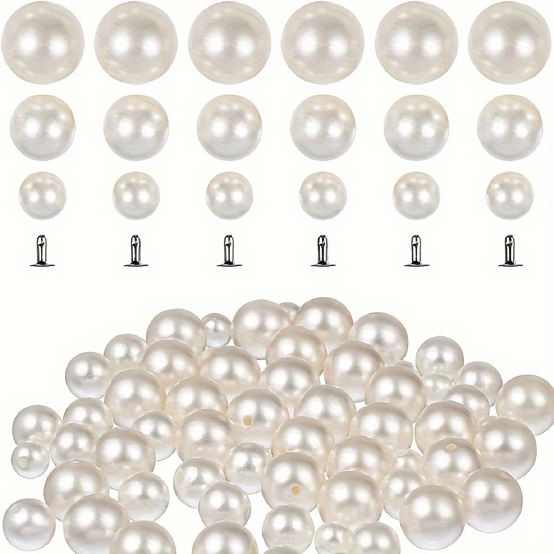 

240 Sets Of Pearls For Garment Decoration Mixed Sizes Includes 240 Fabric Rivets And 240 Pearls Denim Decoration Leather Hat Shoes Clothes Bag Skirt Homemade Accessories, Tools Repair (6mm, 8mm, 10mm)