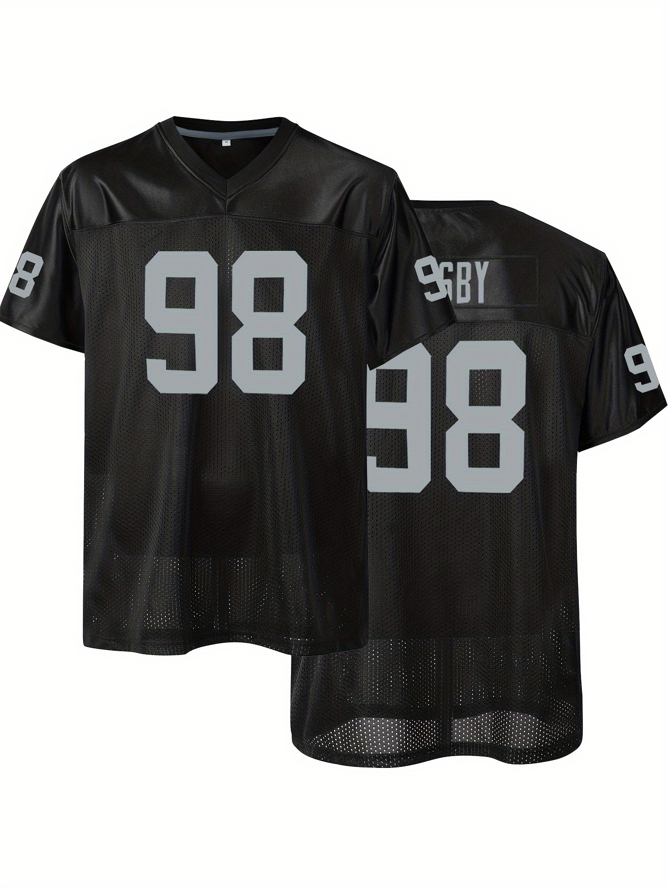 mens 98   mesh sports jersey breathable polyester v neck short sleeve   athletic top for training casual wear machine washable ideal for football parties outdoor activities football gear 0