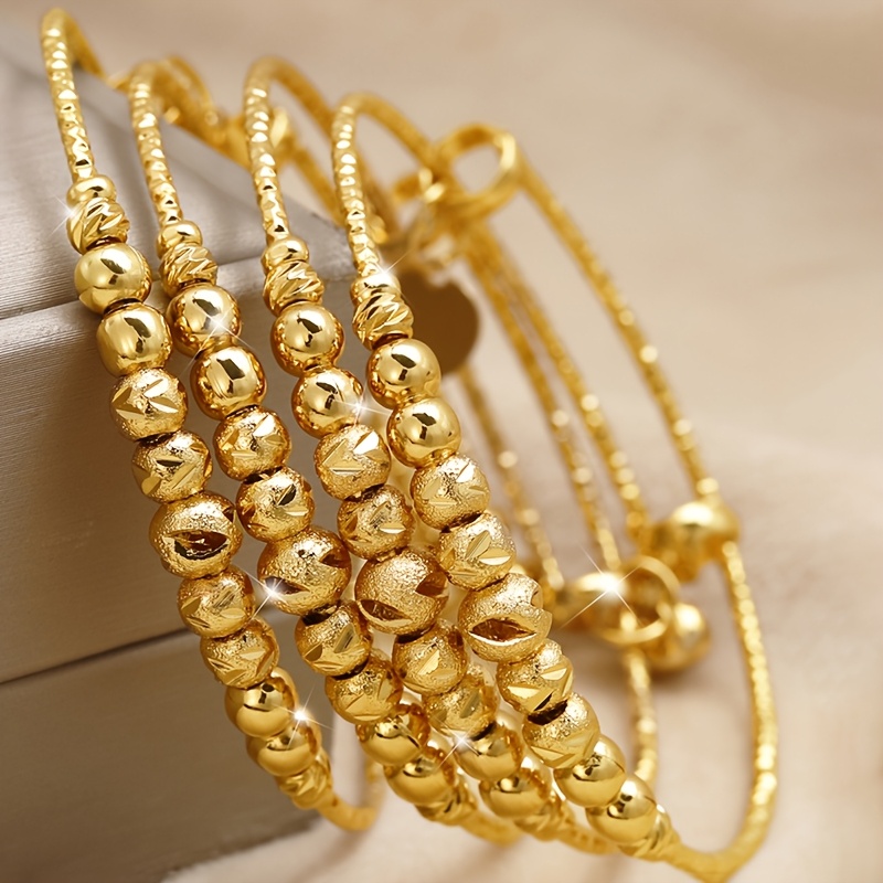 TEMU 4 piezas de joyería para manos nupciales con diseños indios, pulseras y brazaletes estilo Dubai en cuentas elegantes desde