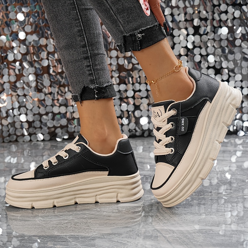 Auoe Women's Casual Athletic Shoes with Thick Sole