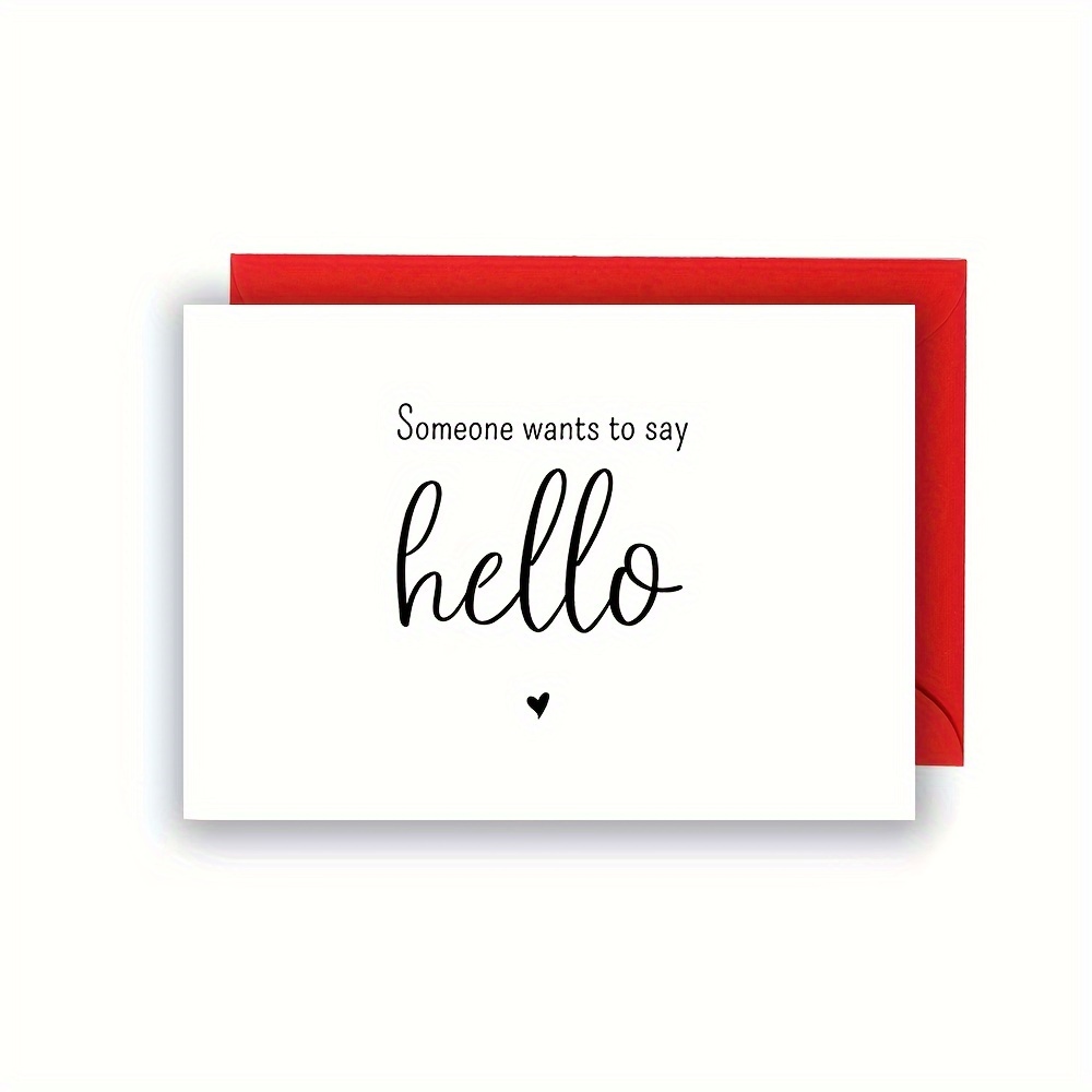 

We're Expecting Announcement Card With Ultrasound Photo Insert - Simple 'someone Wants To Say Hello' Pregnancy Reveal Greeting Card - Pack Of 1