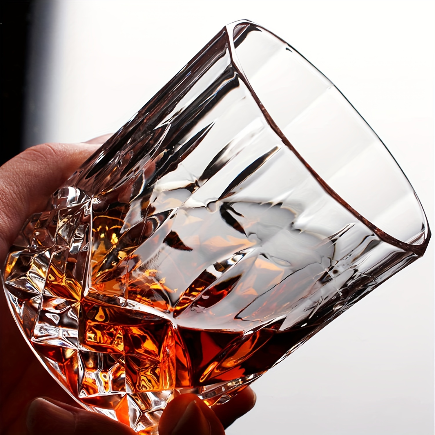   위스키 유리 - 250ml/320ml, 다목적 스코치, 코크테일, 브랜디, 럼 유리, 기계 세척 가능, 재사용 가능, 재활용 가능, 패턴 디자인, 가정, 파티, 바, 레스토랑에 이상적 - 1개 및 2개 팩