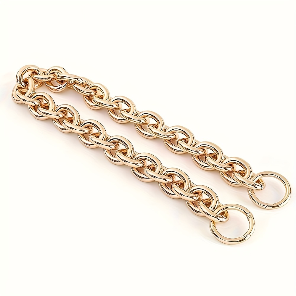 Image of Fashionable Heavy Aluminum O Shape Metal Chain Handle Shoulder Strap Replacement For Women's Handbag, Shoulder Bag, Diy Wallet Making