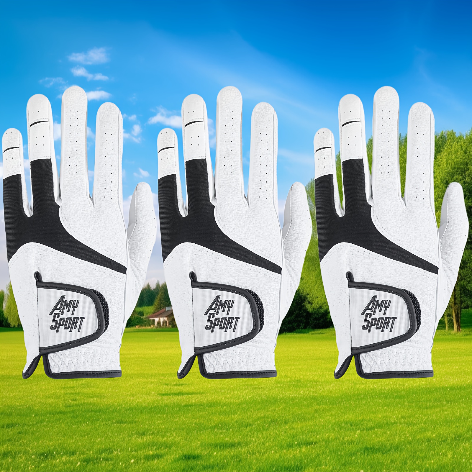TEMU Gkandi Golf Gloves Men Left Hand Value 3 Pack, Comfortable Soft Glove With All Weather Grip For , Ideal Gift For Men