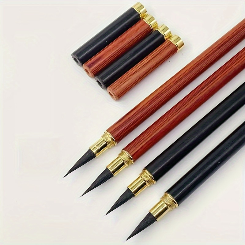 

A Set Of Small Regular Script Brushes With Pen Caps - Chinese Calligraphy Brushes - Used For Writing Beautiful Small Regular Script Characters