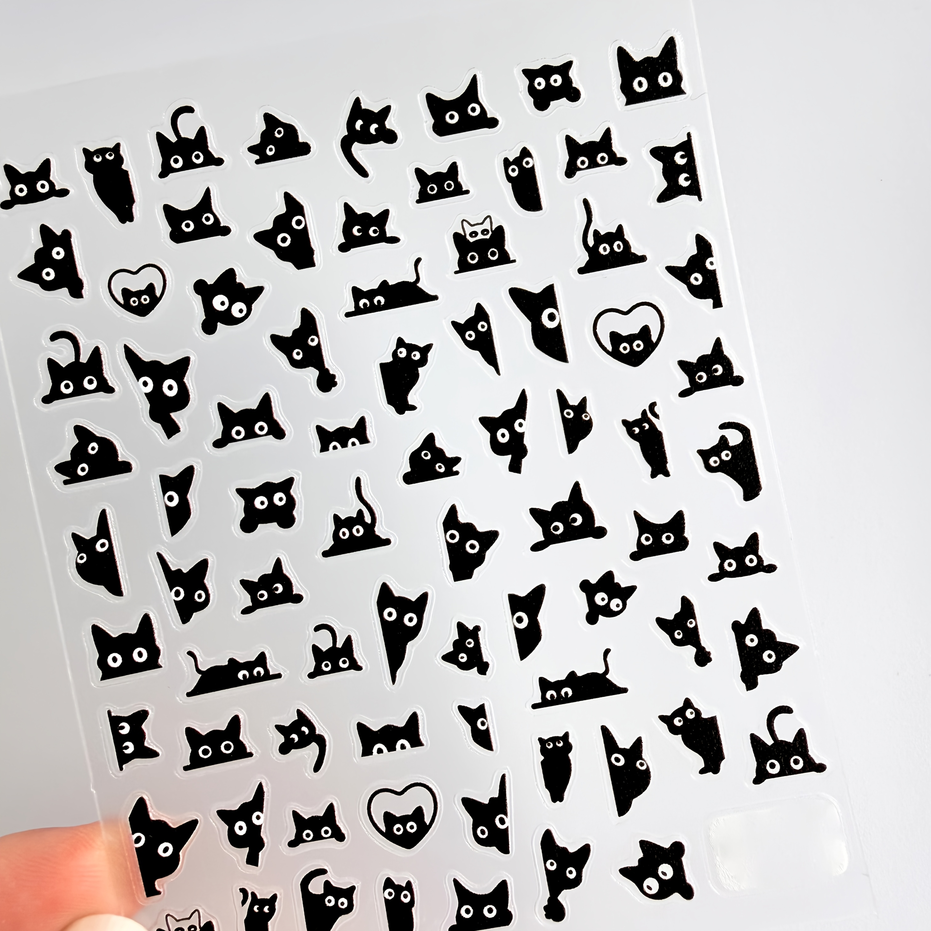 1pc Of Cute Graffiti Cat 3d Nail Sticker Cartoon Animal Pattern Self-adhesive Slider Sticker For Ladies Professional Nail Decoration