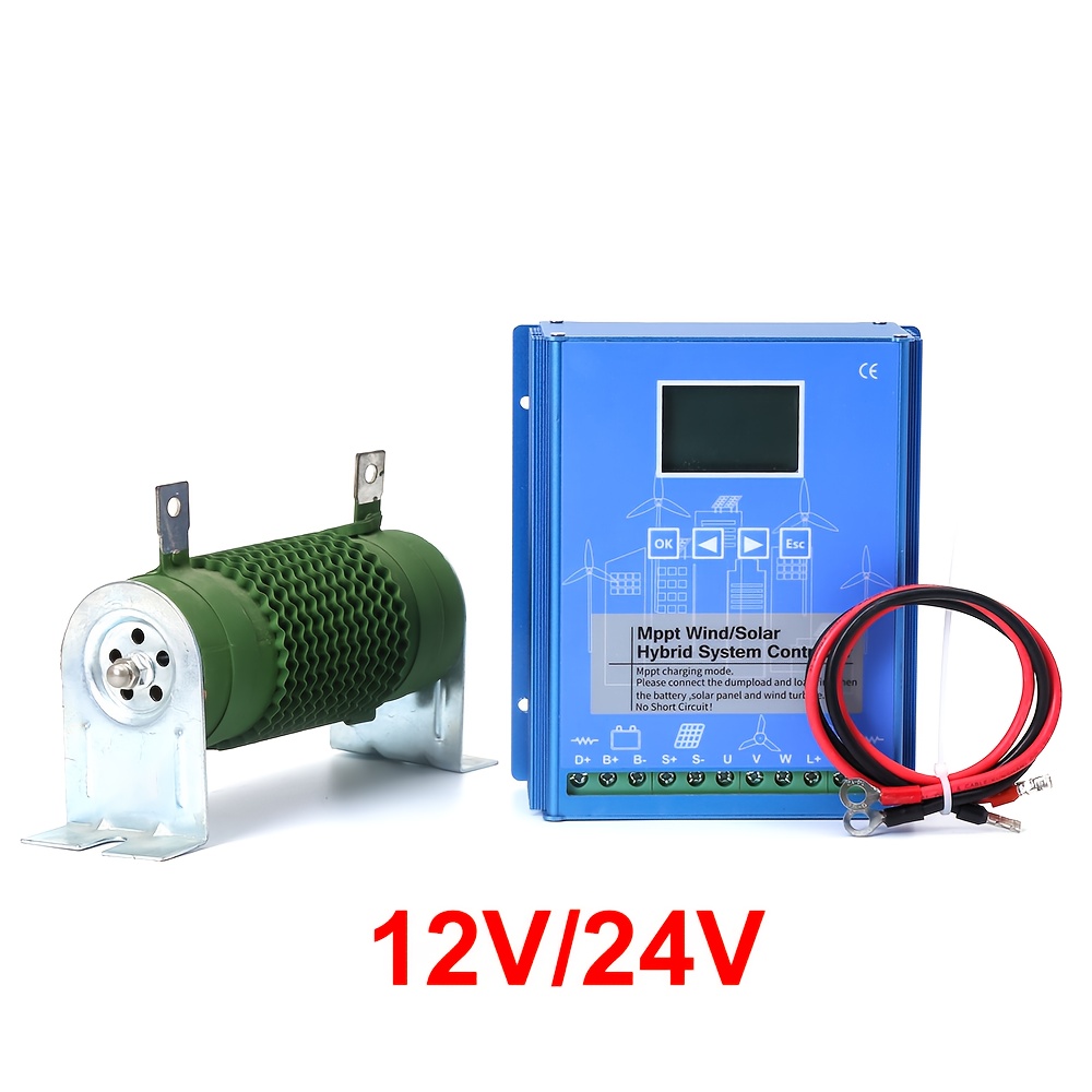 12v/24v/48v Mppt Controller 2000w Wind And 600w System With Mppt Charge Controller - Supply (battery + Solar), Regulator, Lcd Display, Dust And Moisture Proof, Blue, Off-grid Use