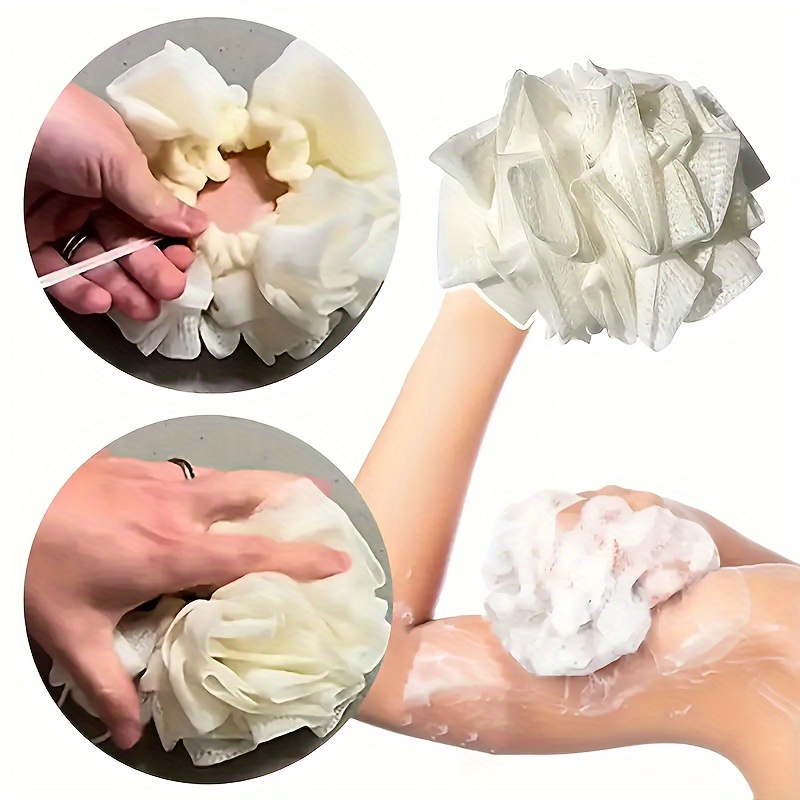 

2-in-1 Exfoliating Loofah & Soft Bath Sponge - Detachable For Soap Insertion, Compatible With Shower Gel - Rich Lather Dual-use Body Scrub For Gentle Cleanse & Skin Exfoliation - Multipack Set