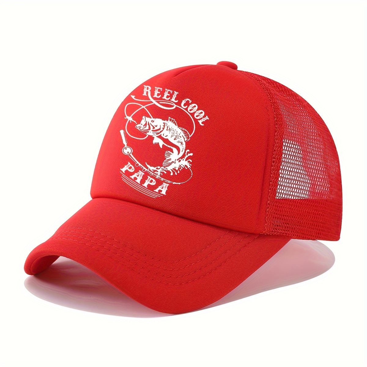 Nifty Snapback Cap Red and White Mesh Trucker Caps for Men and