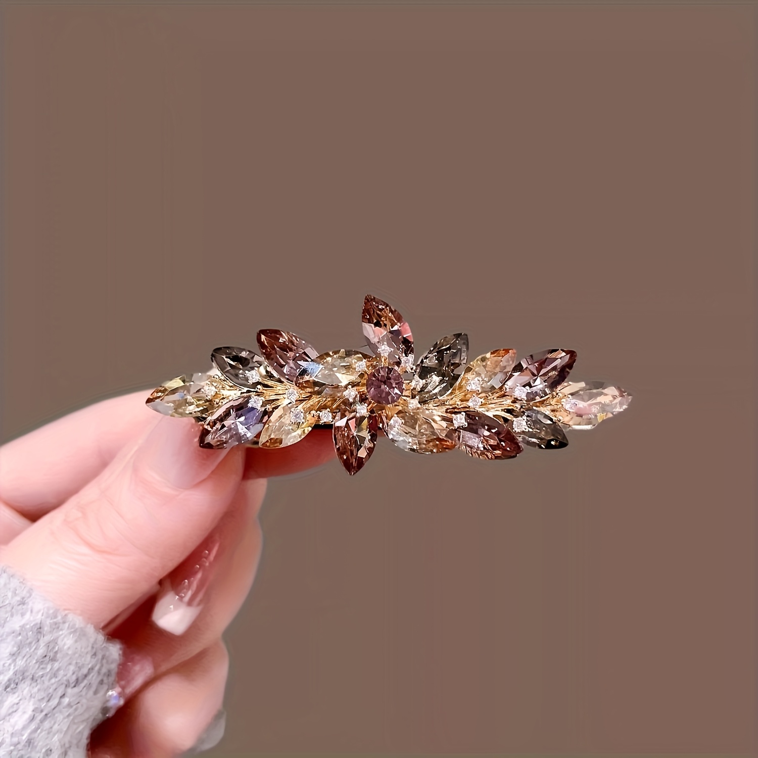 High-end Flower Hair Clip, Exquisite Spring Clip, Elegant Half-up Hairstyle Hairpin, Accessory