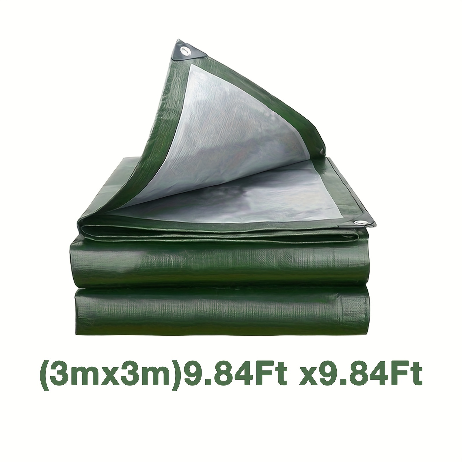 TEMU 1pc Heavy-duty Tarpaulin, Protection, 140g/m² Plastic , Reinforced Metal Grommets, Tear-resistant, Suitable For Outdoor Camping, Vehicles,