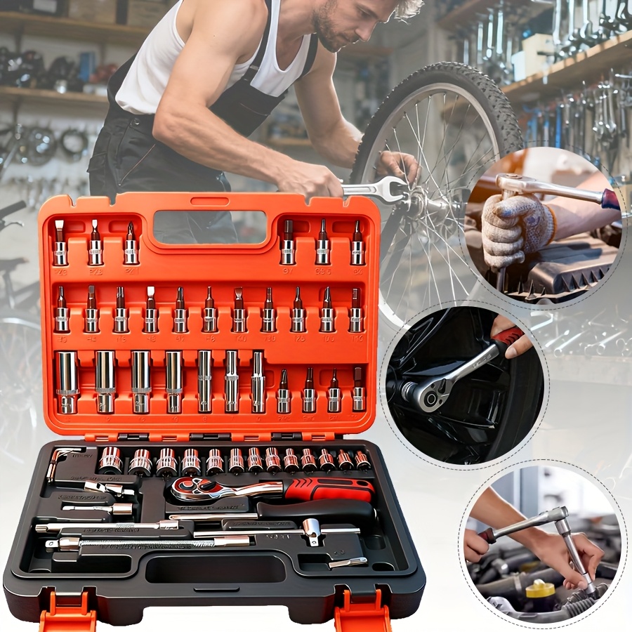 899/52pcs Professional Tool Set | Multi Functional Toolbox, Portable Design, Chrome Vanadium Steel Material, Suitable for Home And Car Maintenance, Ideal Choice for Enthusiasts And Professionals, Gift for Friends, Local Transportation