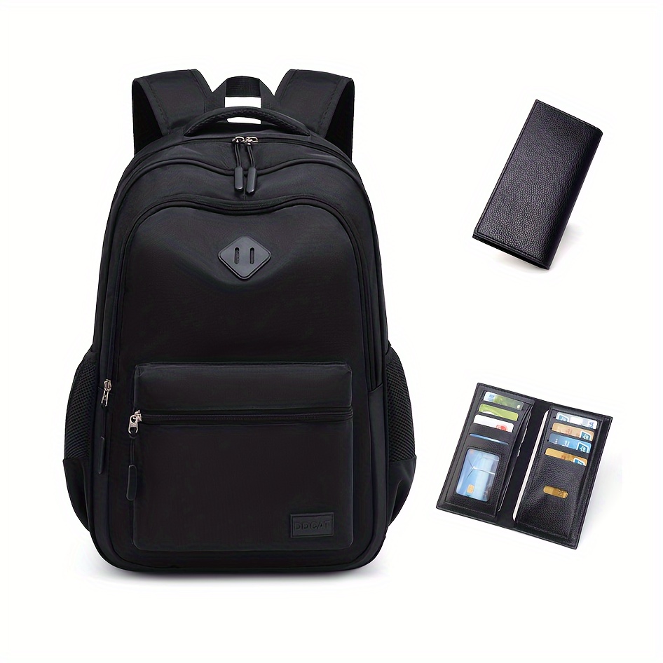 

Classical Basic Travel Backpack For School Water Resistant Bookbag With A Practical Wallet