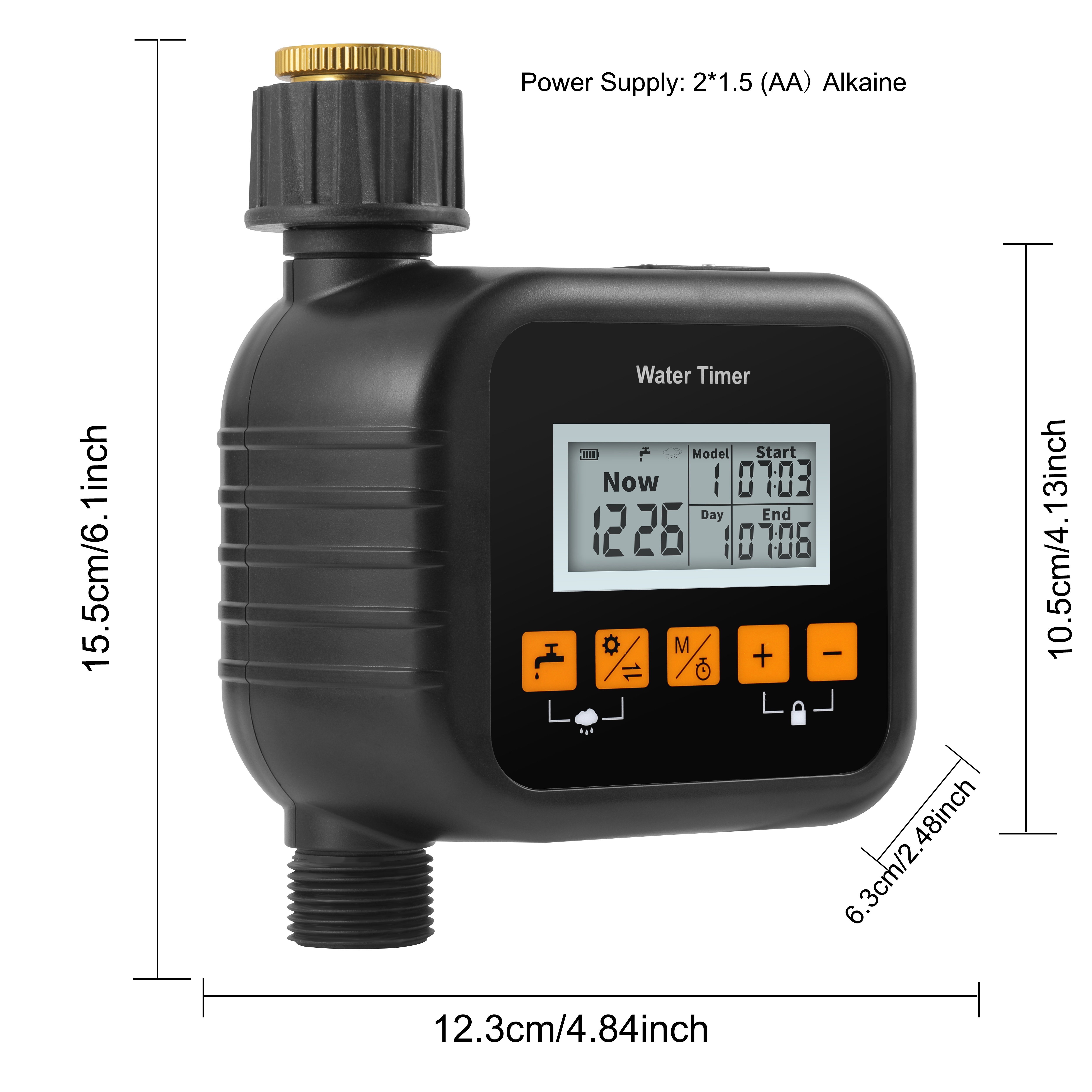 immagine dell'articolo programmatore per irrigatori con ritardo pioggia e funzionamento automatico/manuale - controller per   di irrigazione abs resistente con display digitale, programmazione  , design resistente per esterni   installazione per prato, giardino, irrigazione a  