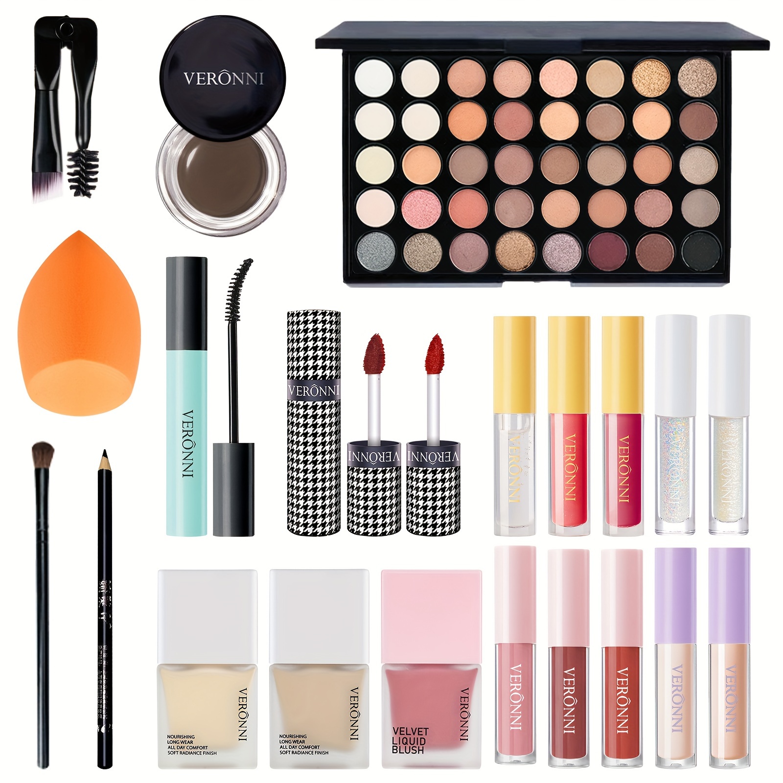 VERONNI Makeup Set, All In One Makeup Kit for Women Full Kit, Multipurpose Women's Makeup Sets, Beginners And Professionals Alike, Easy to Carry (Kit 011 (22pcs)