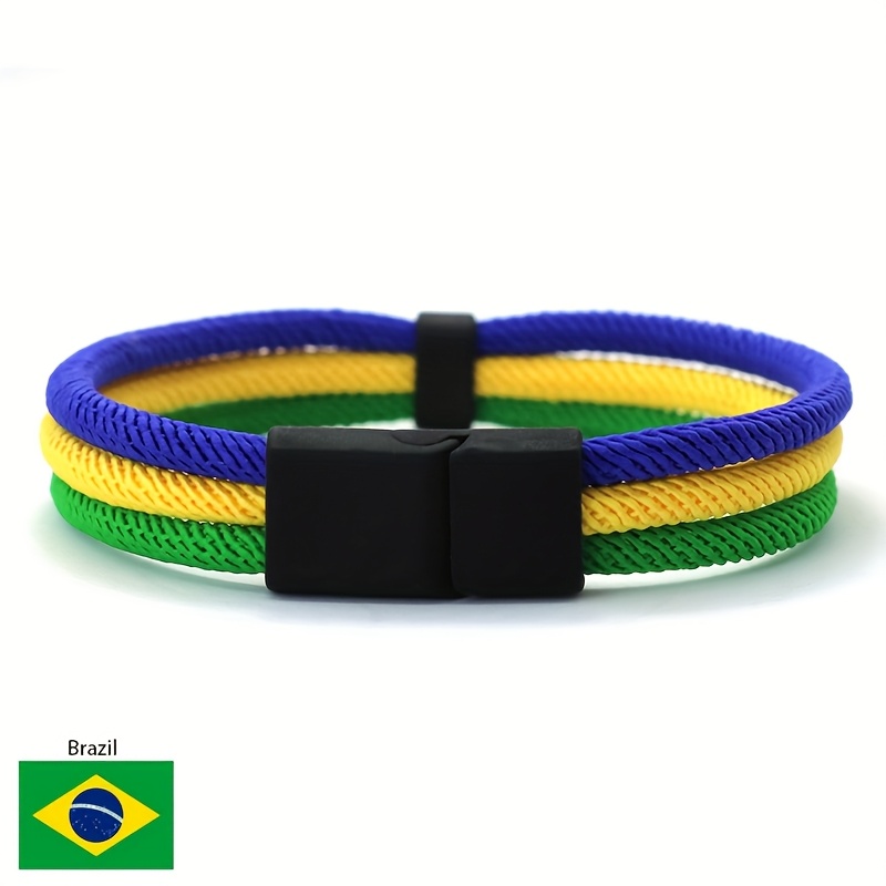 Men's Patriotic Flag Bracelet, Adjustable & Lightweight