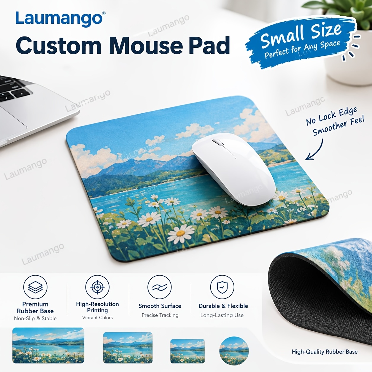 TEMU Personalized Custom Mouse Pad, Rubber Non-slip Base, Durable Desk Mat, Suitable For Gaming And Office, Customizable Photo Text Logo, Computer