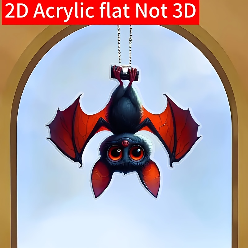 

2d Flat Versatile Acrylic Bat Hanging Ornament - Car Mirrors, Home Decor & Outdoor Spaces - Ideal Gift For