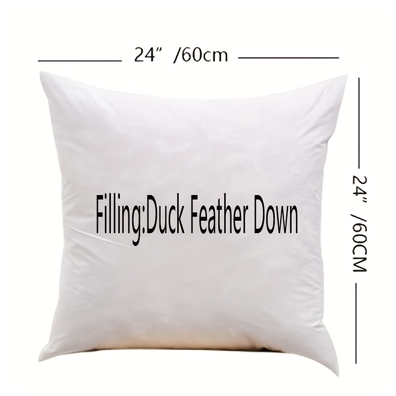 TEMU 1 oreiller en plumes de canard, Garnissage : 95% duvet de canard blanc et 5% plumes de canard blanc, Tissu de polyester, Oreiller carré
