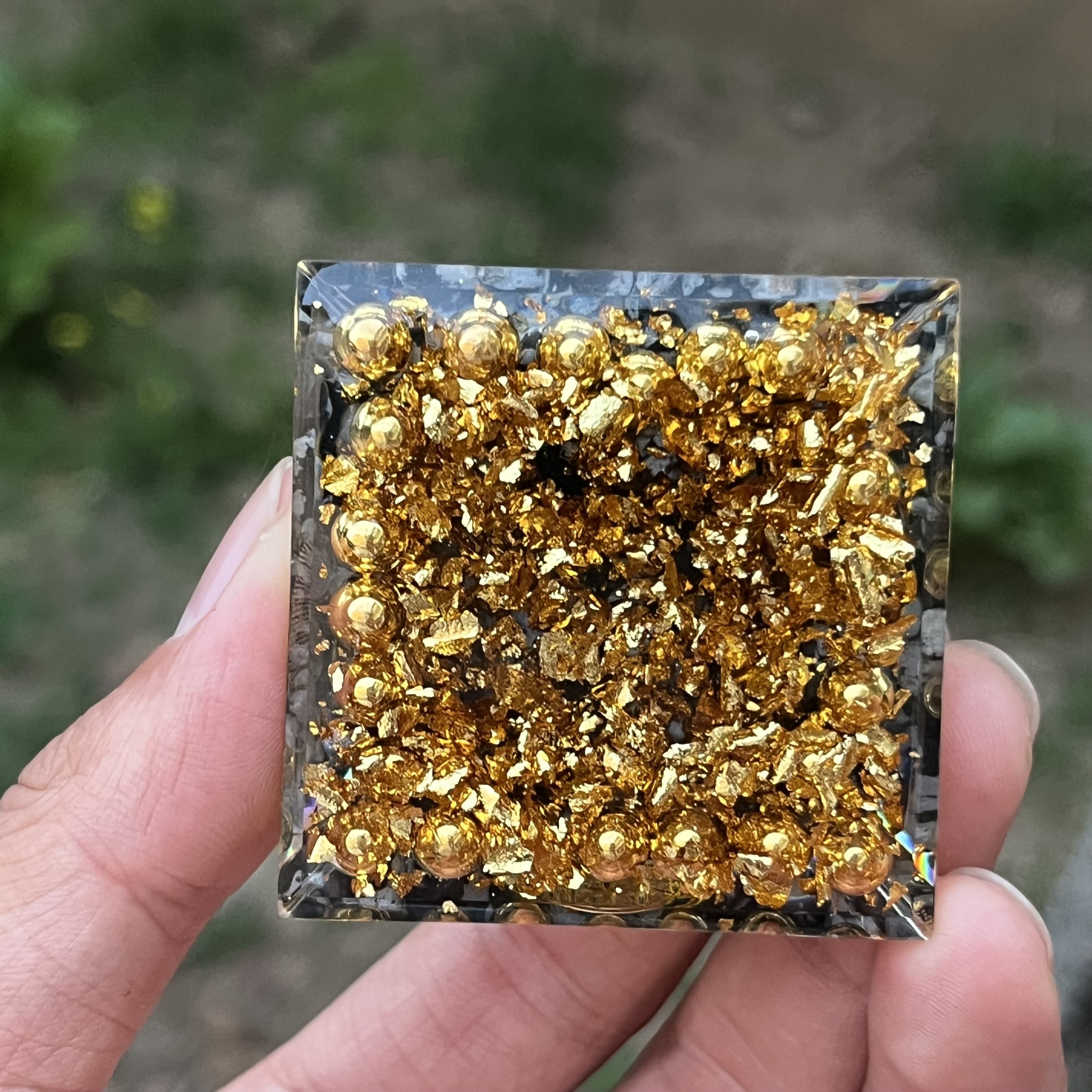 1個 オルゴン石 オブシディアン付き 小さな ル オルゴナイト 固定 屋内