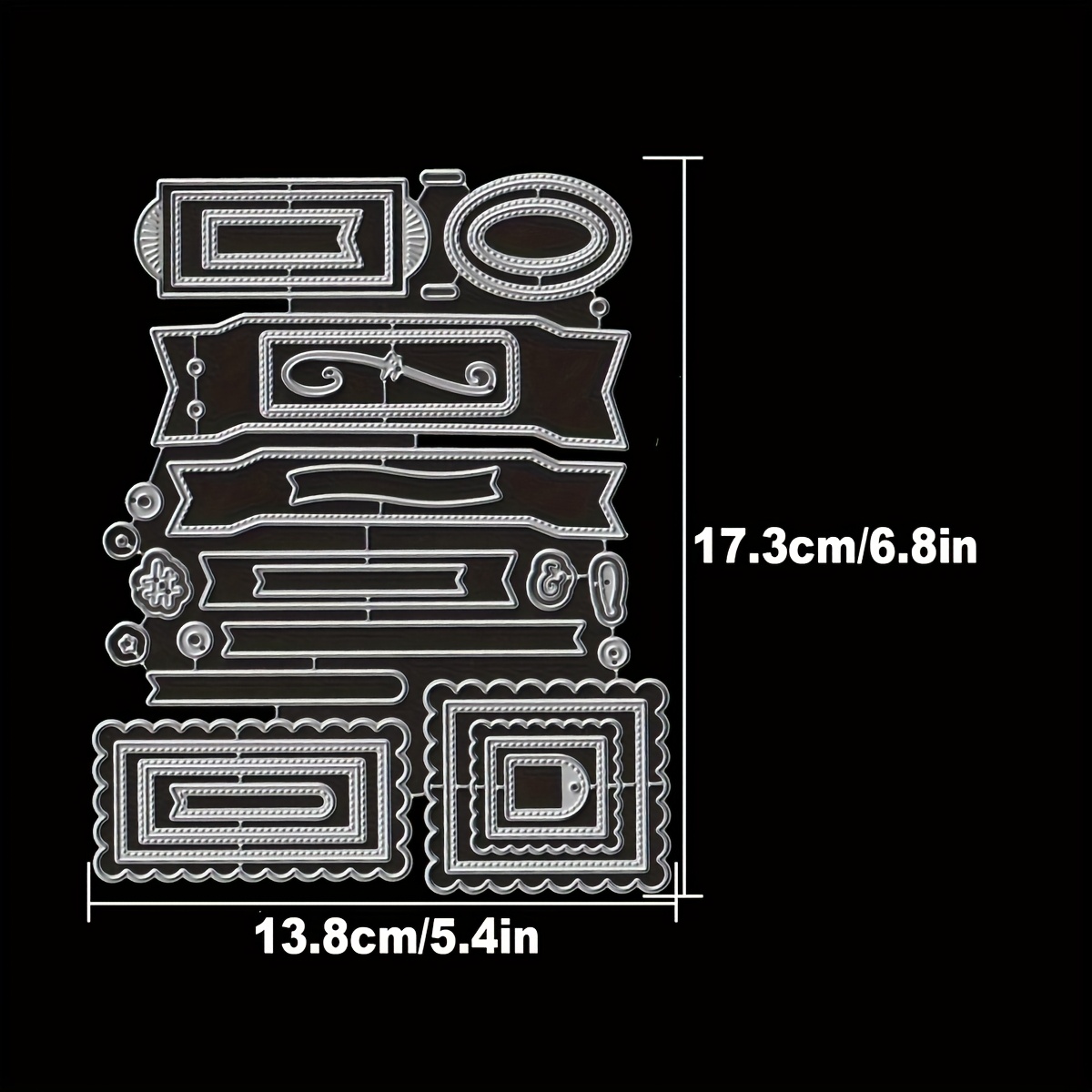 TEMU 1pc Basic Frames Circles Tags Lables Metal Cutting Dies, Scrapbooking Paper Craft Knife Mold, Embossing Tools, Diy Scrapbooking & Stamping