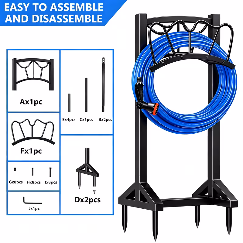 heavy duty metal garden hose holder freestanding outdoor