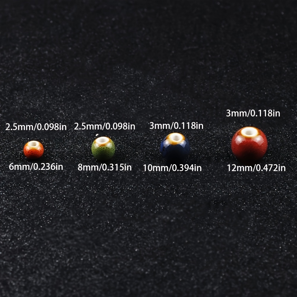 40pcs Colorful Glazed Ceramic Beads for DIY Jewelry Accessories
