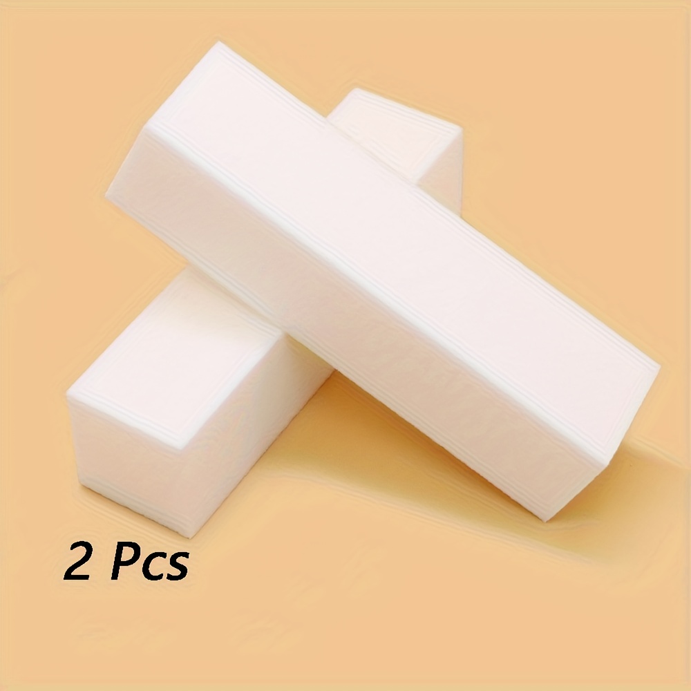 2pcs White Sponge Nail Buffer Block Good Elasticity 4 Way Professional Nail Files And Buffer Nail Sanding Tools For Gel Natural Acrylic Nails