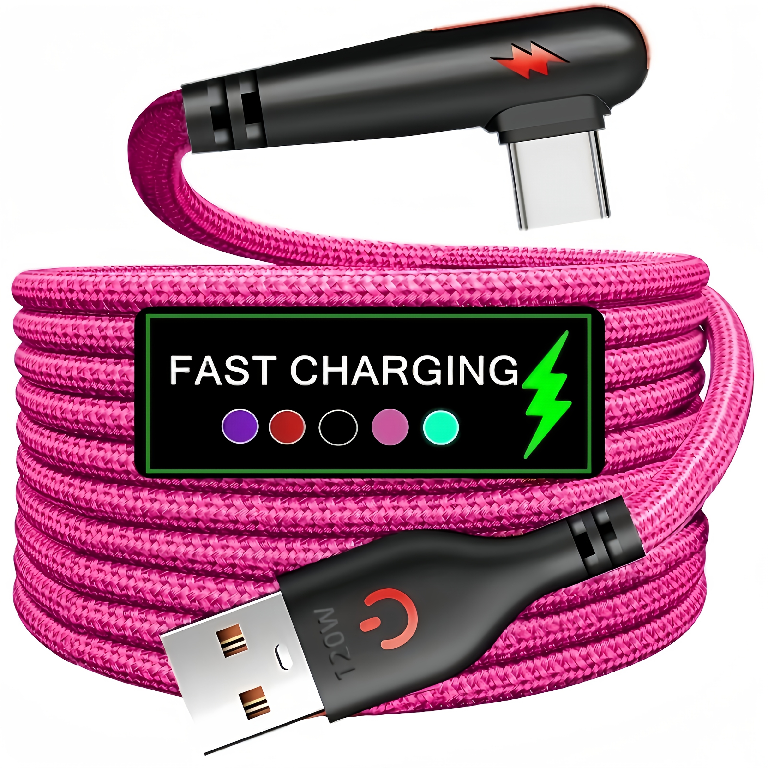 1pc 3pcs type c charger fast charging right angle usb to usb c cable braided usbc charger for huawei xiaomi redmi oppo oneplus and more smartphone