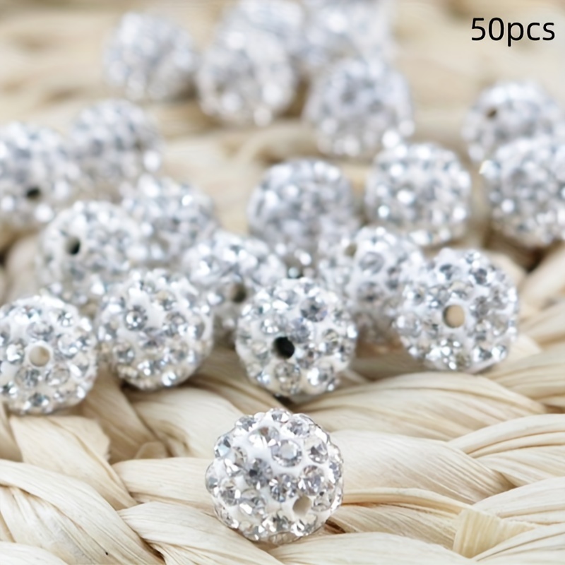 TEMU 50pcs , 10mm Rhinestone For Jewelry Making, - For Bracelets, Necklaces, Diy