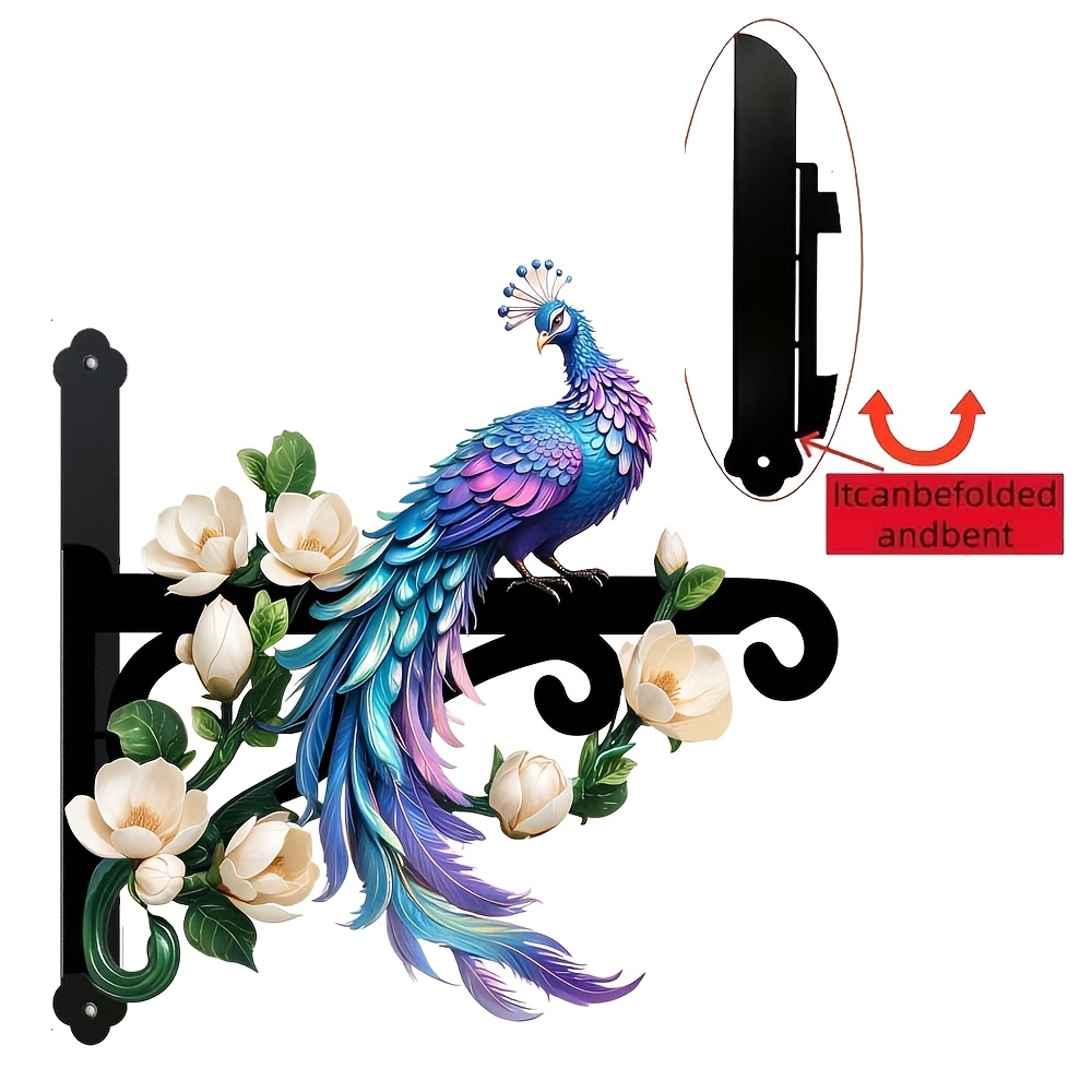 TEMU Beautiful Peacock Metal Wall-mounted Outdoor Hooks Feature Double-sided Color Printing. Are Colored And Durable. Suitable For Outdoor Diy