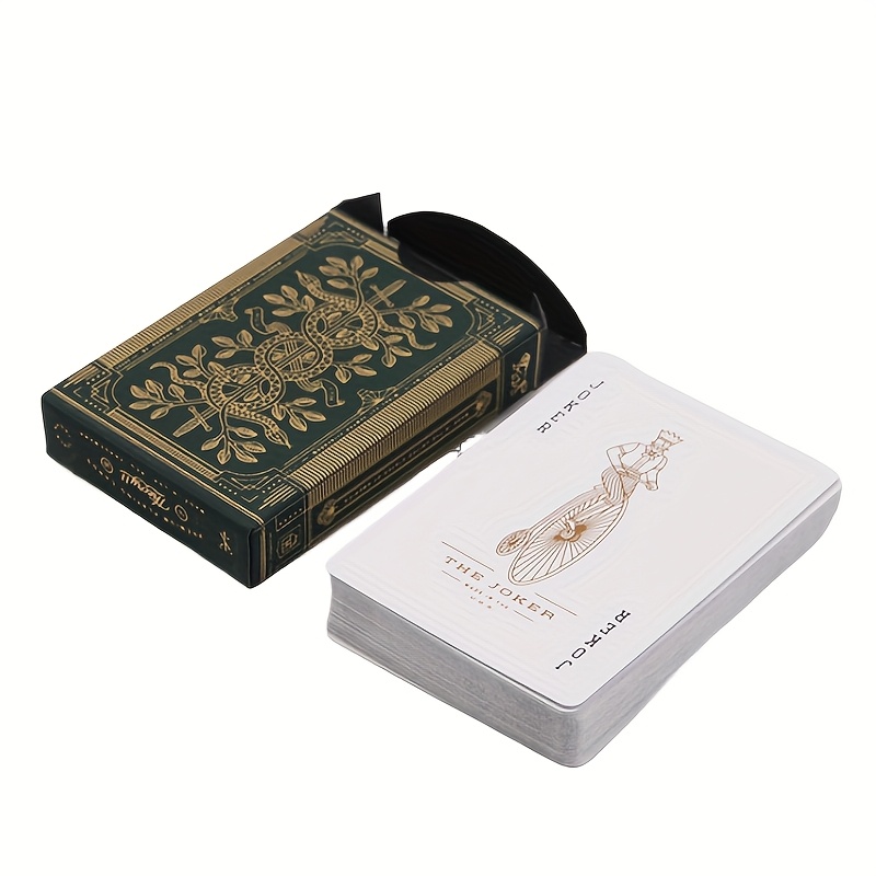54pcs classic european and   playing cards green   durable cardboard material ideal for party games and tabletop fun