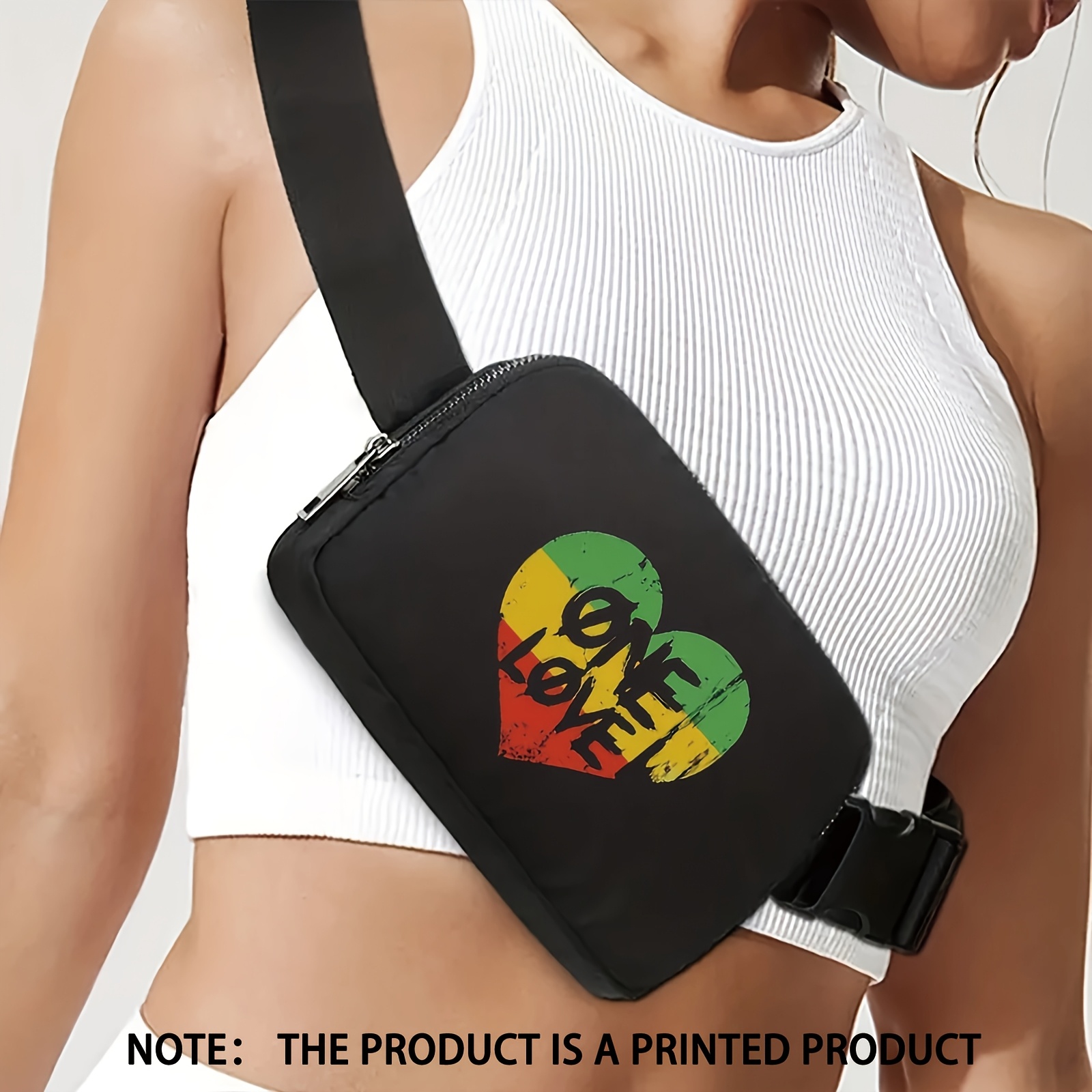 black portable lightweight sports carry on fanny pack with   belt with pattern of retro     hiking cycling fishing fashionable waist   adjustable crossbody   in nylon