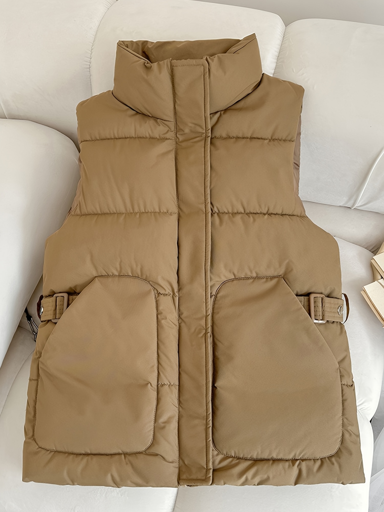 Steppweste Seamless Zara Steppweste Beige White Puffer Vest