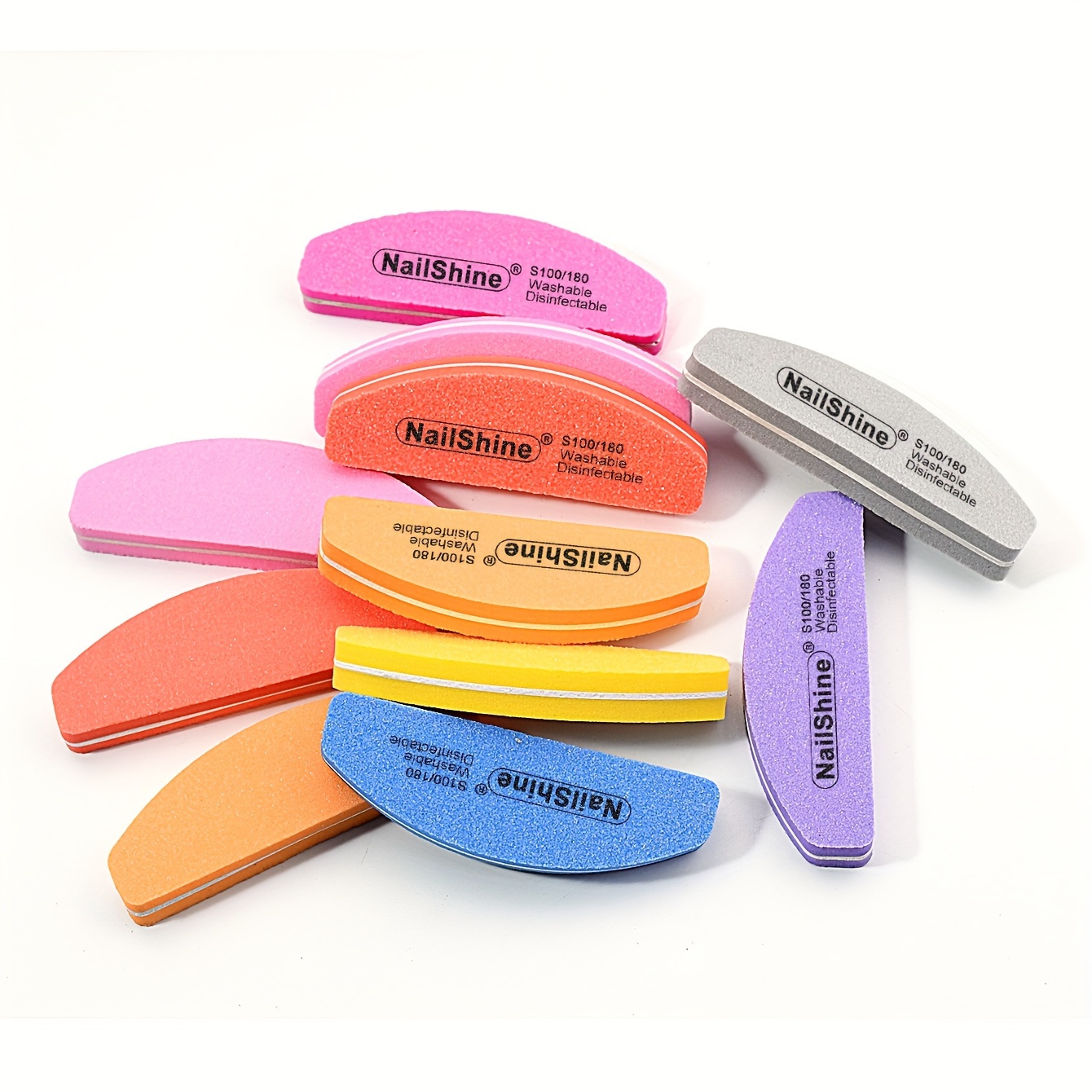 5pcs Mini Half-moon Sponge Buffing Blocks, High-elastic Washable Nail Files, Nail Art Sanding Strips ,for Toenail& Foot Clean