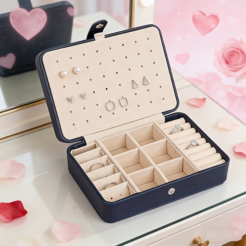 Image of 1pc Jewelry Box - Safe, Portable Storage Organizer - Fashionable Aesthetic Decor For Bedroom, Bathroom, Kitchen And Home Additions, Valentine's Day, Mother's Day Gift