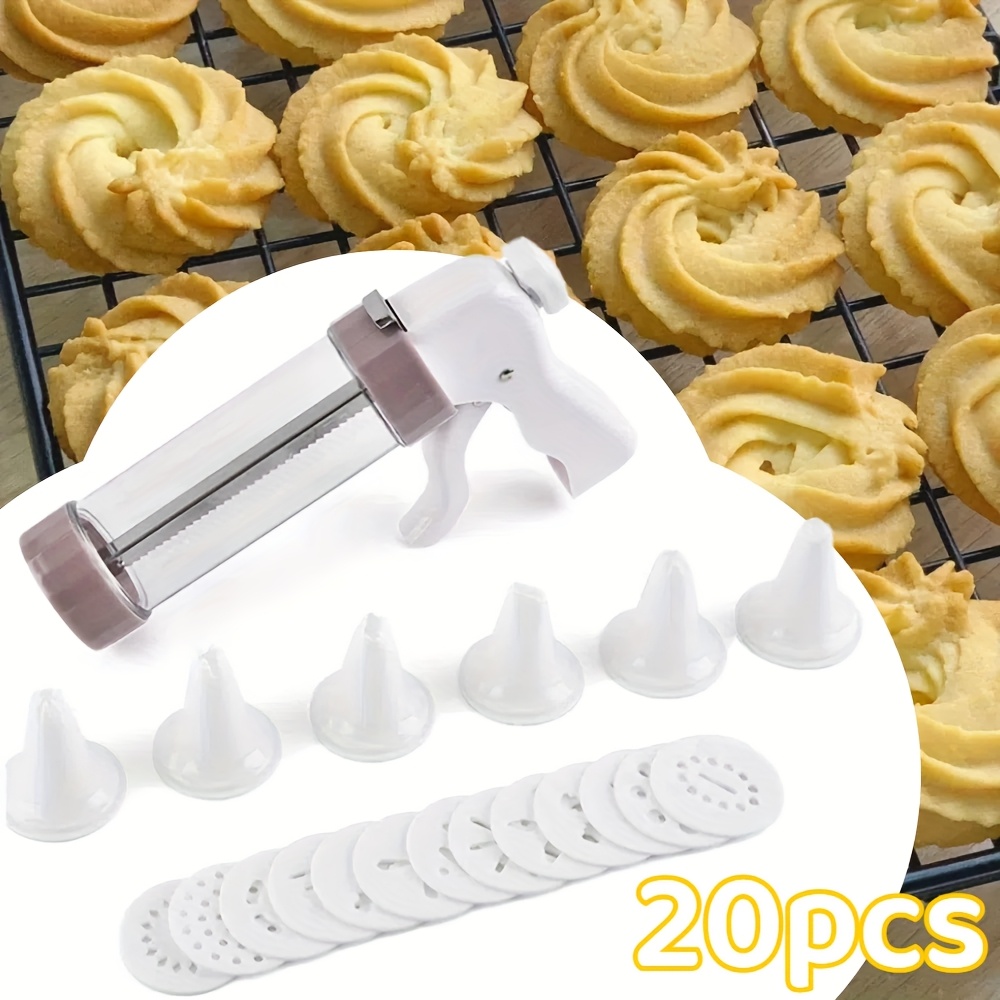 

20pcs/set Cake Decorating Kit With Nozzles - Cookie Press, Icing Pipes, And Cream Tools For Baking, Muffins, Pastries, And Desserts, Ideal For Graduation Gifts And Day Cookies