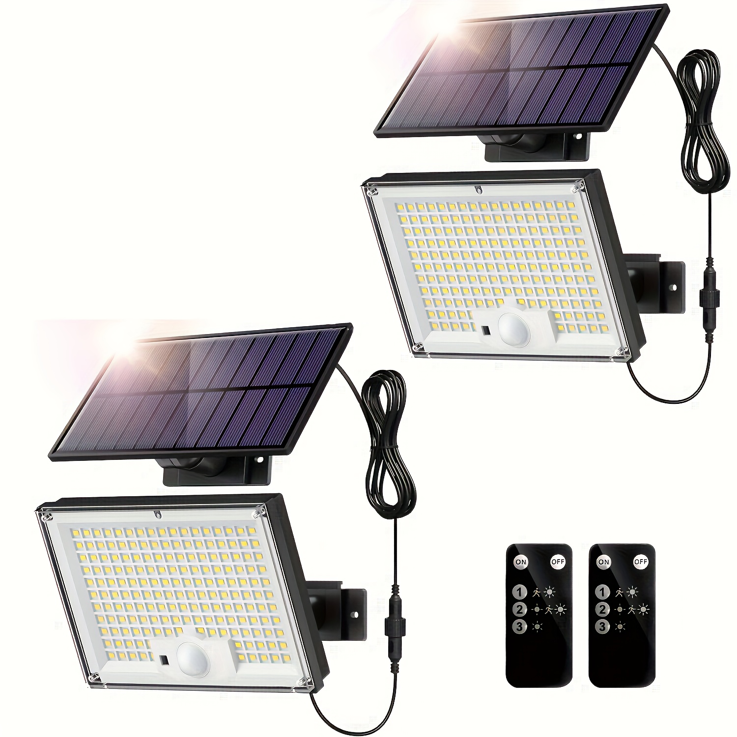 1 2pcs solar outdoor lights motion sensor security led lights dusk to dawn 2in 1 solar flood lights ip65 for yard driveway lighting 172pcs led solar flood lights