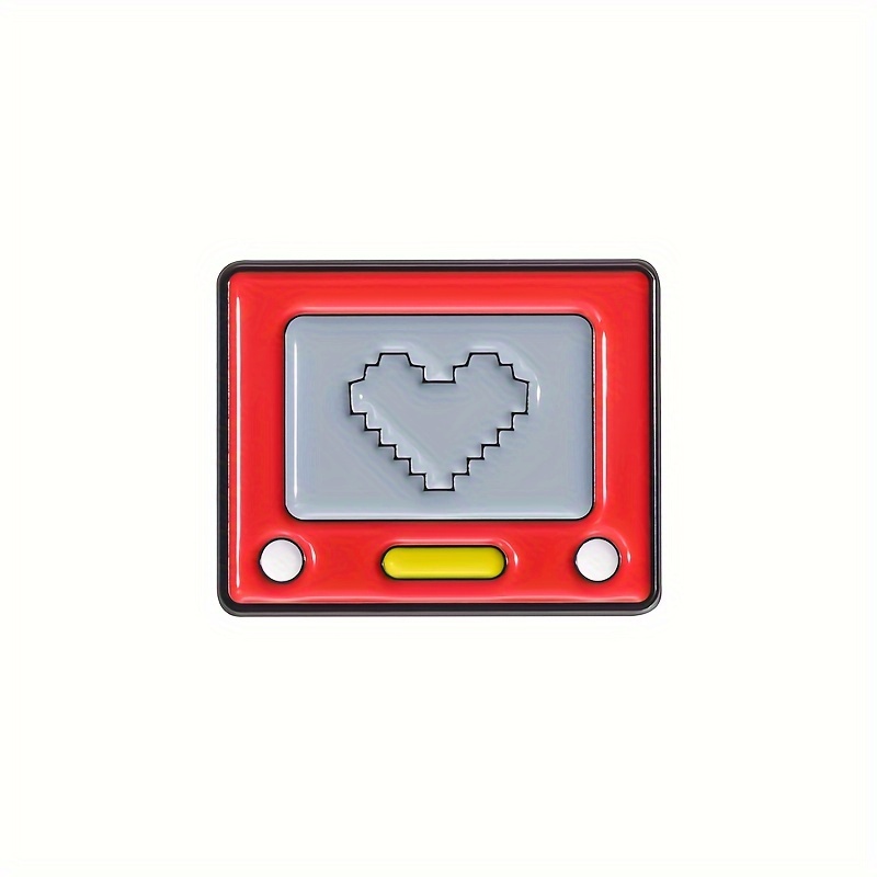 TEMU 1pc L'outil d'écriture de cœur sur à dessin est un badge créatif en métal, broche en émail, pin en avec effet goutte d'huile, accessoires pour