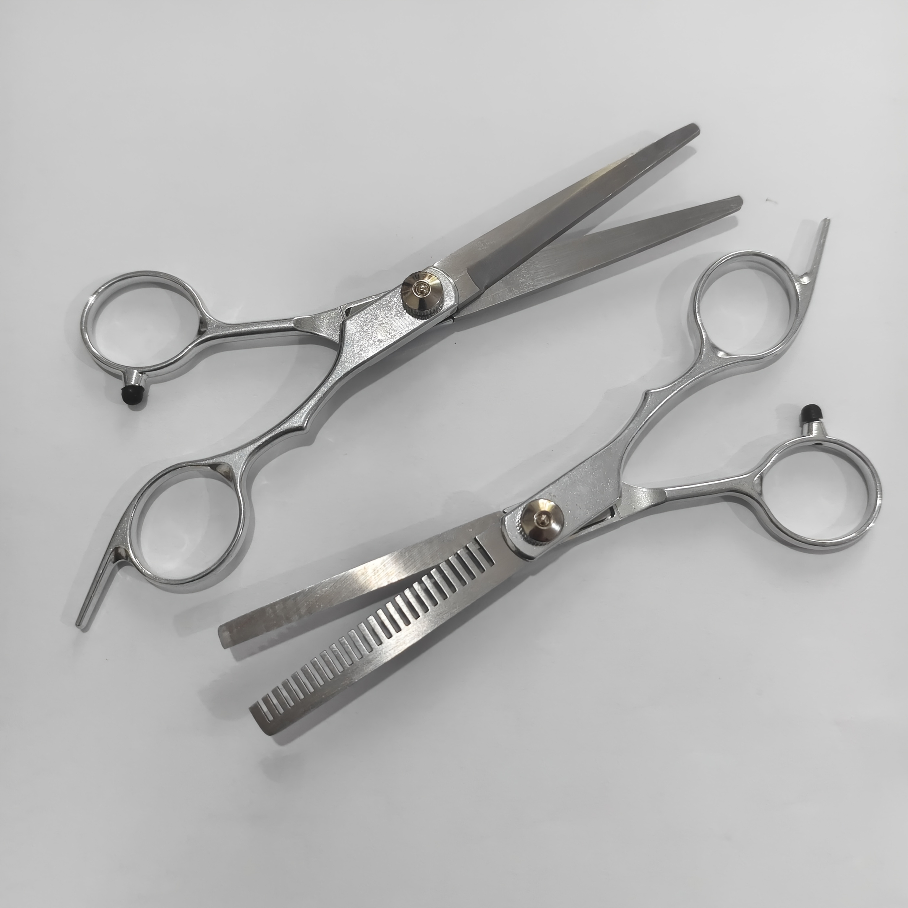 Image of 2pcs Set Hair Thinning Scissors - Precision Stainless Steel Shears For Curly & Normal Hair, , Durable