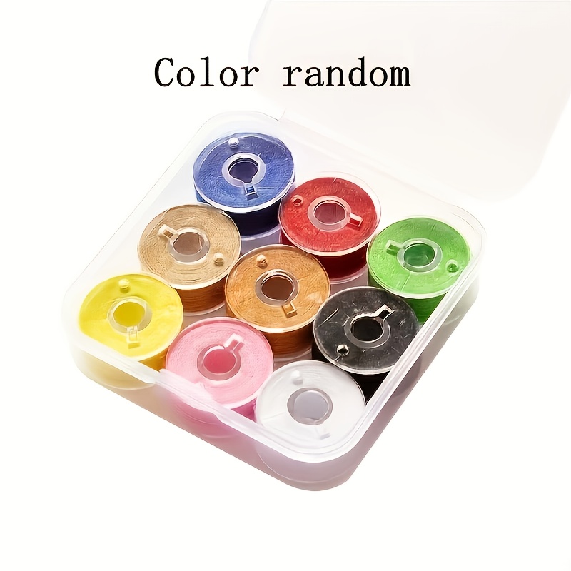 TEMU Home Sewing Bobbin Thread Set With Colorful Transparent Bobbins For Sewing Projects Random